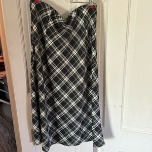 J crew tartan midi skirt